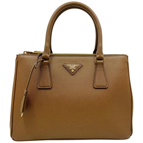 prada saffiano metal bag cannella|PRADA Saffiano Large Galleria Double Zip Tote Cannella .